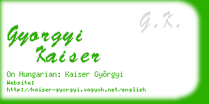 gyorgyi kaiser business card